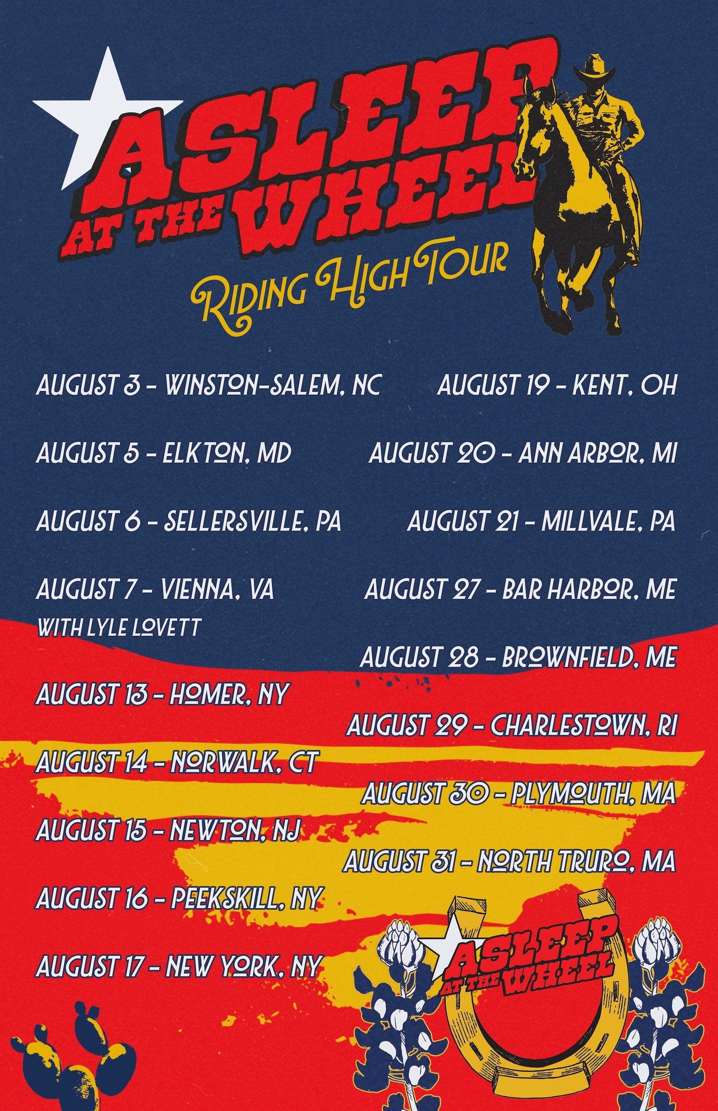 Riding High In Texas Tour Poster August 2025